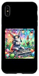 Coque pour iPhone XS Max Lapin de Pâques DJ à la fête du printemps. Platines de fête