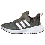 adidas Fortarun 2.0 Cloudfoam Elastic Lace Top Strap Shoes-Low (Non Football), Olive strata/FTWR White/Dark Brown, 11.5 UK Child