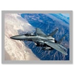 Clashman Military US Airforce F-15 Strike Eagle Fighter Photo Artwork Framed Wall Art Print A4