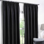 Rapport Blackout Eyelet Curtains, Black, 46x72 inches