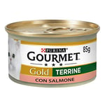 Purina Gourmet Gold - Lot de 24 conserves de pâté Humide au Saumon pour Chat, 85 g chacune