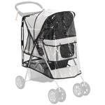 Pet Stroller Rain Cover for Dog Pram, Stroller Buggy with Rear Side