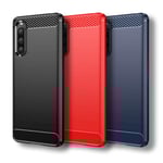 SKALO Sony Xperia 10 V Armor Carbon Stöttåligt TPU-skal - Fler färger Blå