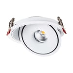 V-Tac 20W downlight - Hål: Ø15 cm, Mål: Ø16,5 cm, 3i1, RA90, vit kant, 230V - Dimbar : Inte dimbar, Kulör : 3-i-1