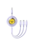 Baseus Charging Cable 3w1 USB to USB-C USB-M Lightning 3.5A 1.1m (purple)
