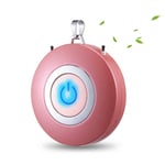 XhuangTech Personal Air Purifier Necklace,USB Portable Air Purifier,Wearable Mini Negative Ion Air Freshener,No Radiation Low Noise for Adults Kids (Pink)