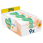 Pampers Harmonie Protect & Care Våtservetter med ringblomma, 396 våtservetter (9 x 44 st)