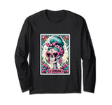 Tarot Card La Chingona Halloween Skeleton Skuull Magic Long Sleeve T-Shirt