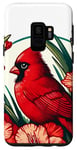 Coque pour Galaxy S9 Motif floral cardinal rouge du Nord