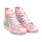 Lelli Kelly Unicorn Baseball Boots Rainbow Pink Girls Trainer Shoe Hi Top LK4150
