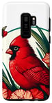 Coque pour Galaxy S9+ Motif floral cardinal rouge du Nord