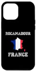 Coque pour iPhone 13 Pro Max Rocamadour France Drapeau Carte Vintage France