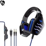 LED Gaming Headset Headphones Microphone Mic 3.5mm For PC Laptop Xbox One PS4