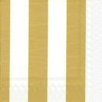 Marimekko KAKSI RAITAA gold stripe cocktail tea napkins 20pack 25cm square 3ply