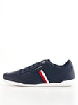 Tommy Hilfiger Classic Cupsole Leather Trainers - Blue, Blue, Size 40, Men