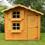 https://furniture123.co.uk/Images/ERC010_3_Supersize.jpg?versionid=10 Mercia Outdoor 2 Storey Wooden Kids Playhouse - 196cm x 231cm Snowdrop