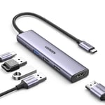 Ugreen Hub USB-C till 3x USB-A/USB-C/HDMI - Grå