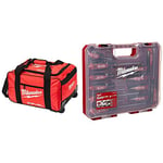 Milwaukee M18 19" Fuel Large Contractors Heavy Duty Duffel Tool Bag with Wheels & Set of 12 Tri-Lobe Screwdrivers 4932472003,Red