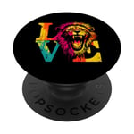 Love Lion - Amoureux du Roi Lion coloré vintage PopSockets PopGrip Interchangeable