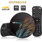 HK1MAX Smart Tv Box Android 9.0 4Go + 32Go 2.4G-5GWifi BT4,0 RK3318 Quad Core 4K Hk1 Max Décodeur Netflix Media Player