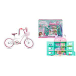 Schwinn Mythic Kids Bike, 18-inch Tyres, 10-Inch Smartstart Frame, Bell and Basket Included & Gabby’s Dollhouse, Purrfect Dollhouse with 2 Toy Figures, 8 Furniture Pieces, 3 Accessories