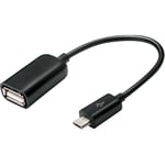 Hellfire Trading For TomTom VIA 1535 USB OTG Cable Male Type Adapter Data Sync Black
