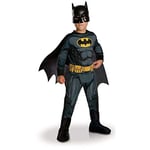 RUBIES - DC officiel - BATMAN - Déguisement classique pour enfant - Taille 5-6 ans - Costume avec combinaison imprimée,ceinture, couvre-bottes, cape détachable et masque - Halloween, Carnaval