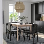 IKEA IKEA RÖNNINGE / bord och 4 stolar, björk/svart, 118/173 cm, cm 118/173 cm