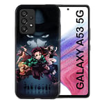 Cokitec Coque pour Samsung Galaxy A53 5G Manga Demon Slayer Noir Multicolore