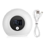 Färgglad Väckningslampa Andningslampa Barn Bluetooth Högtalare Bordslampa Väckarklocka för Sovrum