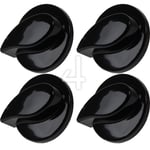 4 x Genuine Belling Cooker Oven Gas Hob Control Knob Dial Buttton Switch - Black