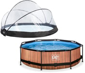 EXIT Wood Pool med Kuppel 300x76 cm, Brun, Badebassin til børn