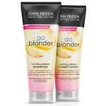 TWIN PACK John Frieda Sheer Blonde Go Blonder Lightening Shampoo AND Conditioner