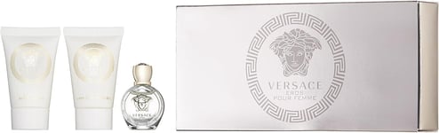 Versace Eros Ladies Gift Set 5ml EDP,  25ml Body Lotion & Shower Gel New & Boxed