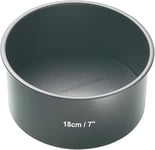 MasterClass KCMCHB11 18 cm Deep Cake Tin with PFOA Non Stick and Loose Bottom, 1 mm Carbon Steel, 6 Inch Round Pan, Grey