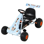 HOMCOM Kids Pedal Go Kart Manual Car Brake Gears Steering Wheel 3-6 Years Blue