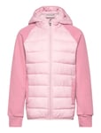 Hybrid Fleece Jacket W. Hood Pink Color Kids