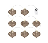Sirius Home Millie Garland, Ljusdekoration, Slinga, Brun, 8 Lampor, Batteri, Aa, 1300 Mm