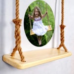 NUB Garden Games Children Swing Hanging Wooden Tree Swing Seat Rope Wooden Swing Sets with Adjustable Rope for Kids Adult