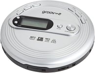 Groov-e RETRO Radio CD Player - Personal FM with CD-R, CD-RW, & Silver 