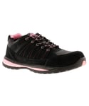 Tradesafe Womens Safety Shoes Trainers Force Suede Leather Lace Up black - Size UK 3