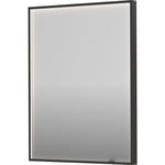 Sanibell Ink SP19 speil med lys, dimbar, duggfri, børstet sort, 60x80 cm