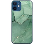 Apple iPhone 12 mini Transparent Mobilskal Grön Marmor