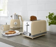 Swan 2 Slice Retro Toaster, Cream, Defrost, Cancel and Reheat Functions
