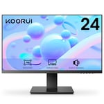 KOORUI 24 Inch Monitor, Build-in Speakers, IPS PC Monitor FHD 1080p, HDMI 1.4 (100Hz) & VGA(60Hz), FreeSync & G-Sync, VESA 75 x 75 mm, Eye Care, Tilt Adjustment