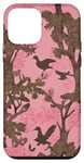 Coque pour iPhone 12 mini Motif chêne camouflage rose tendance