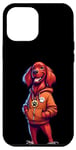 iPhone 14 Pro Max Irish Setter Dog Cool Jacket Outfit Dog Mom Dad Case