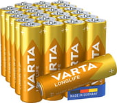 VARTA Longlife AA Mignon LR06 Alkaline Batteries (24-pack) – Made in Germany – ideal for remote controls, radios, alarm clocks and clocks