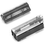 Set de 2x pièces de rechange compatible avec Braun System 1, 2, 3 rasoir électrique - Grille + couteaux, noir / argent - Vhbw