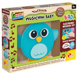 Lisciani - Montessori Baby Bois - Musique : Oiseau - Jouet Sensoriel Musical en Boispour Bébé dès 9 Mois- Mélodies et Lumières Via Capteurs Tactiles - Éveil des Sens - Jeu Electronique en Bois